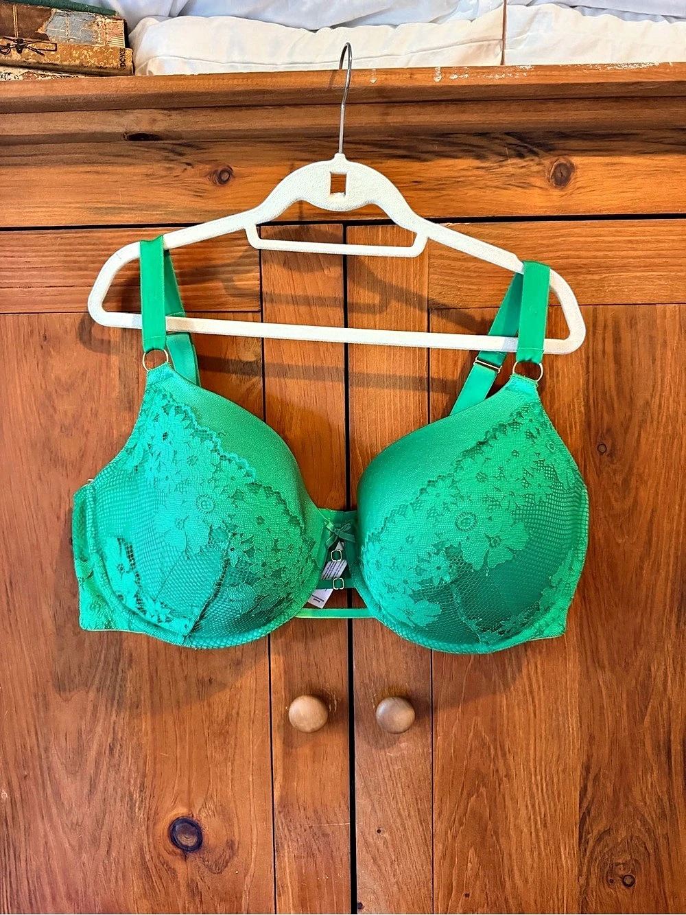 Cacique Floral Lace Bra in Green Size 44G Like New